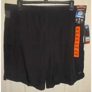 Men's Speedo Techvolley Shorts/Swim Trunks size XXL 38/40 Blk NWT UV Protection